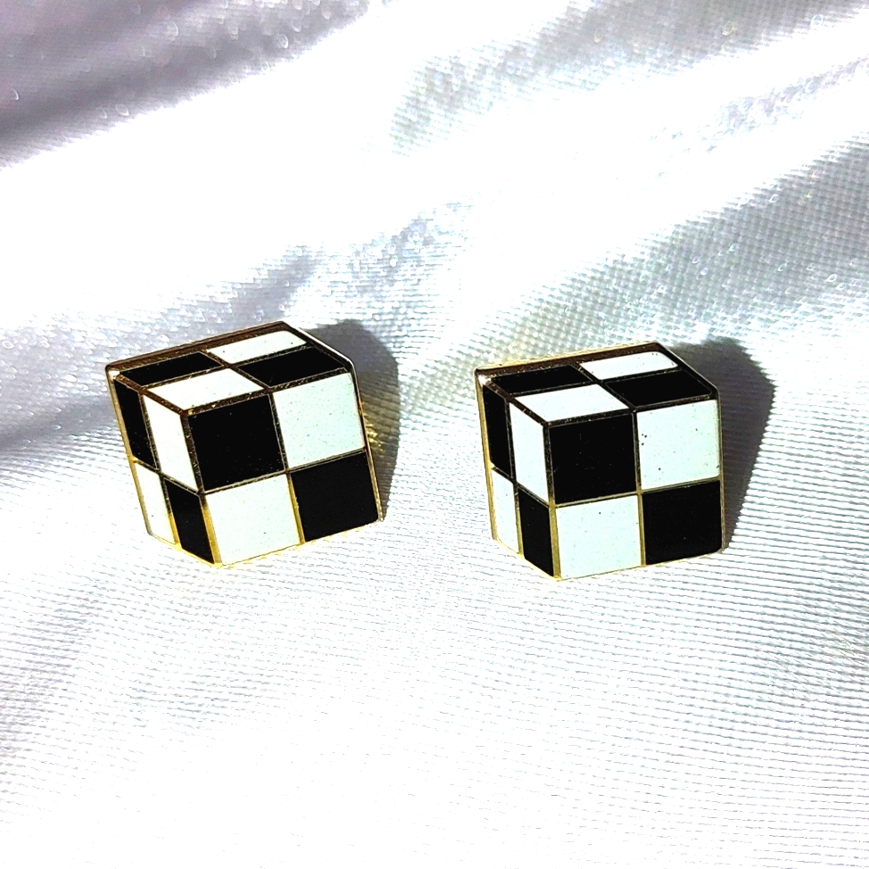 Checkered 3d Cube Cufflinks